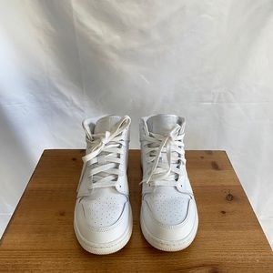 White Nike Jordan's Mid